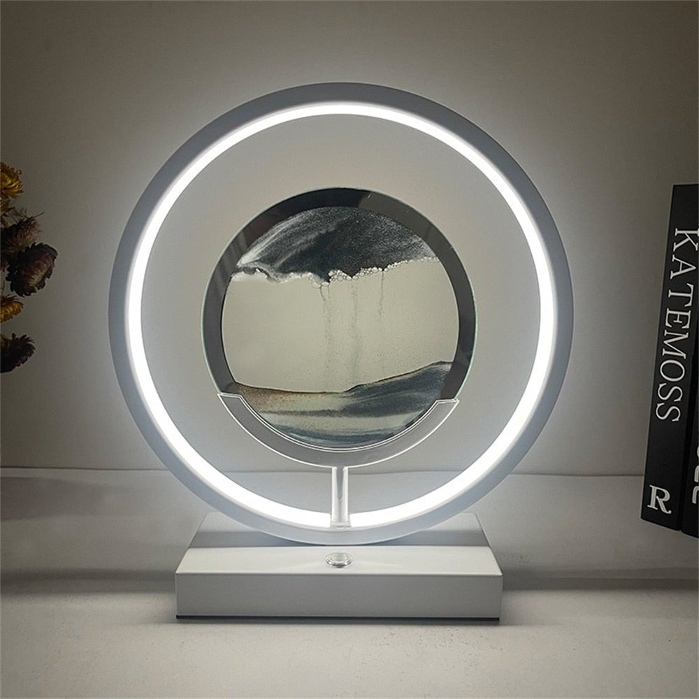 3D LED Flowing Sand Art Table Lamp with USB Charging