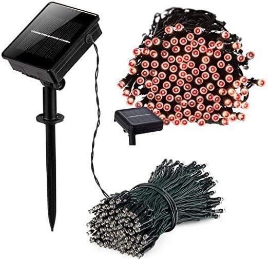 Solar-Powered 55ft LED Fairy Light String with 100 Warm Lights