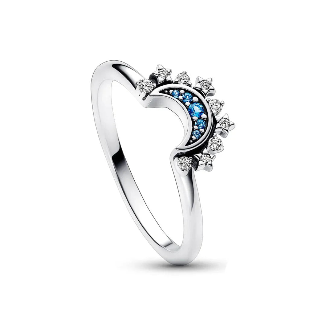 Adjustable Silver Sun and Moon Ring in 925 Sterling Silver