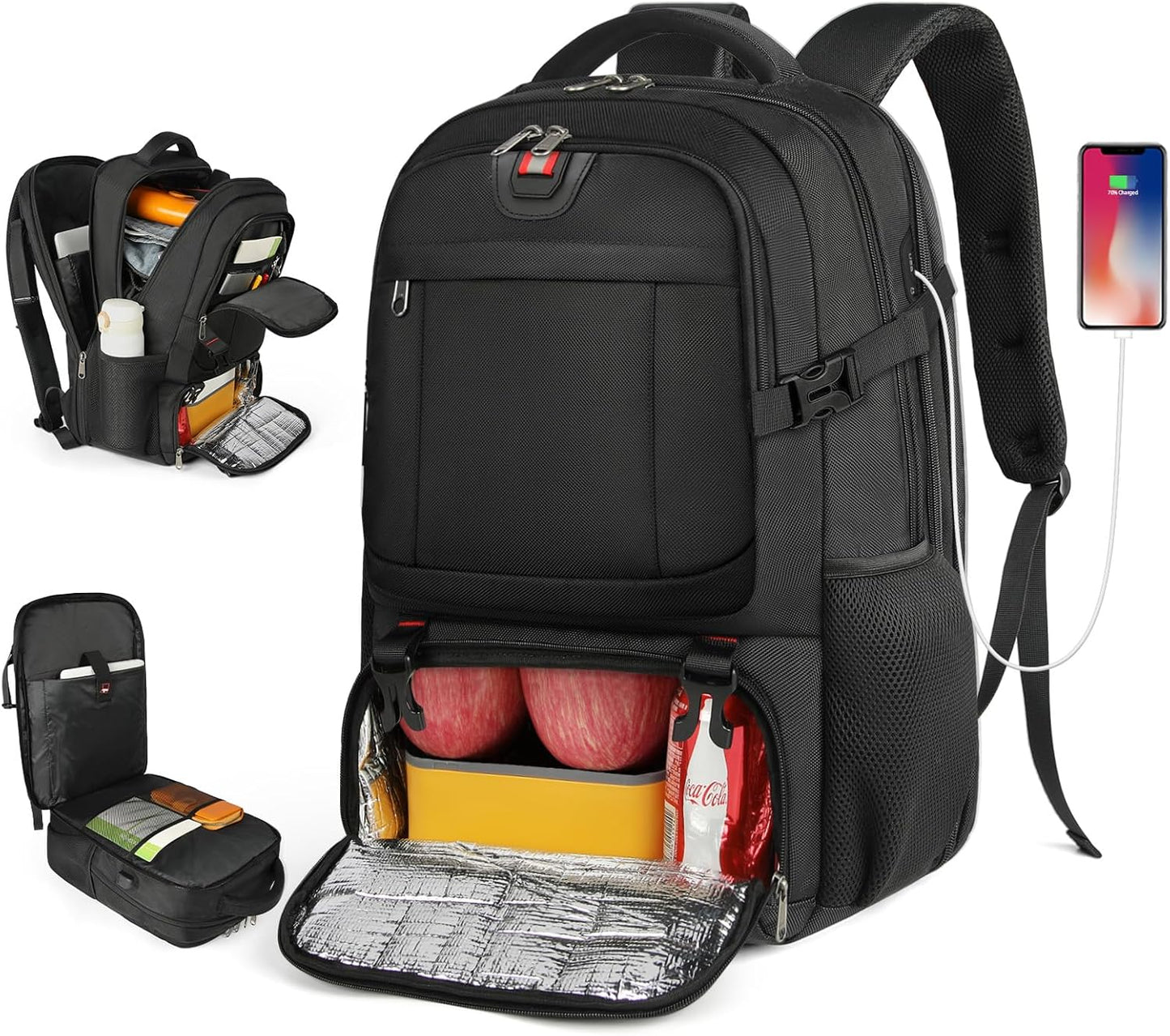 Extra-Large Insulated Laptop Backpack with USB Charging Port