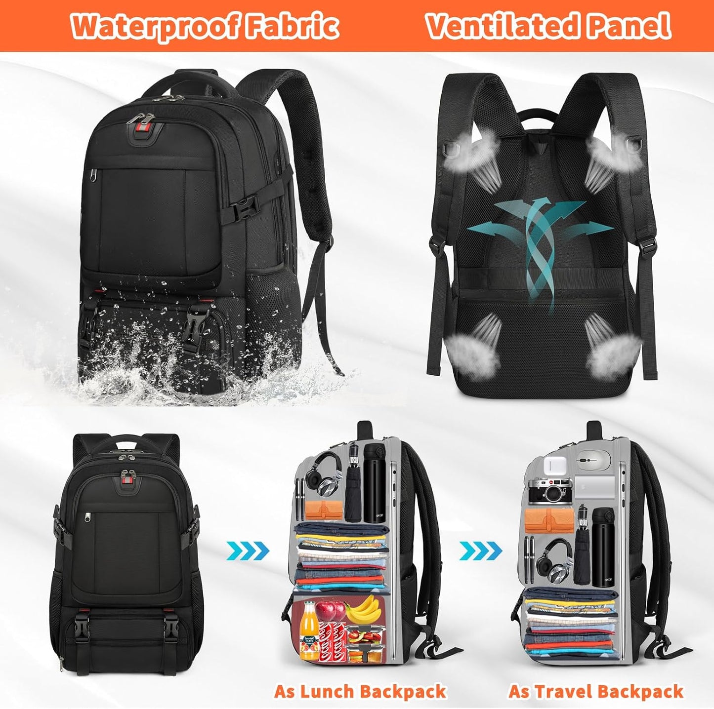 Extra-Large Insulated Laptop Backpack with USB Charging Port