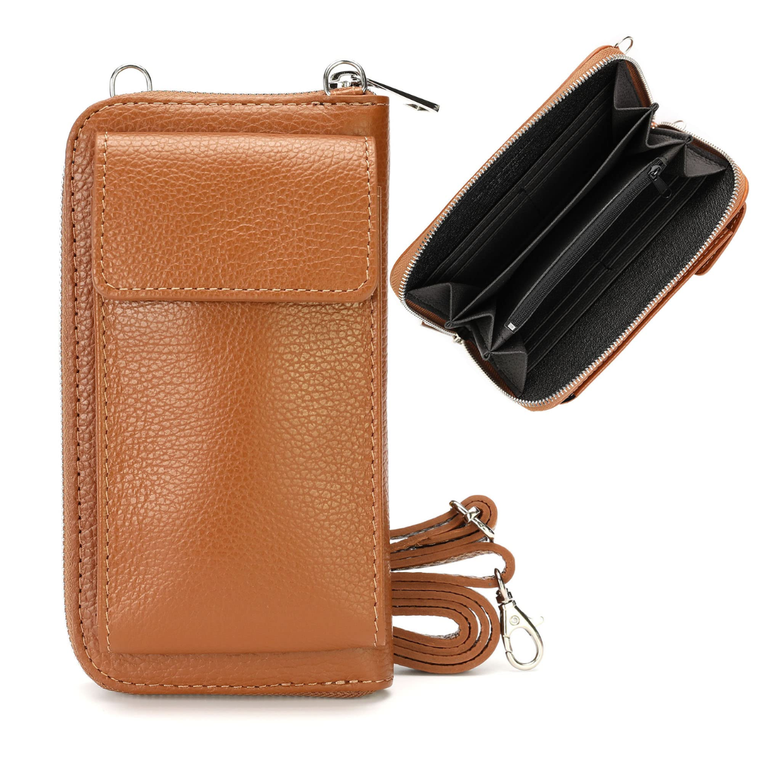 Genuine Leather Shoulder Bag for Mobile Phones
