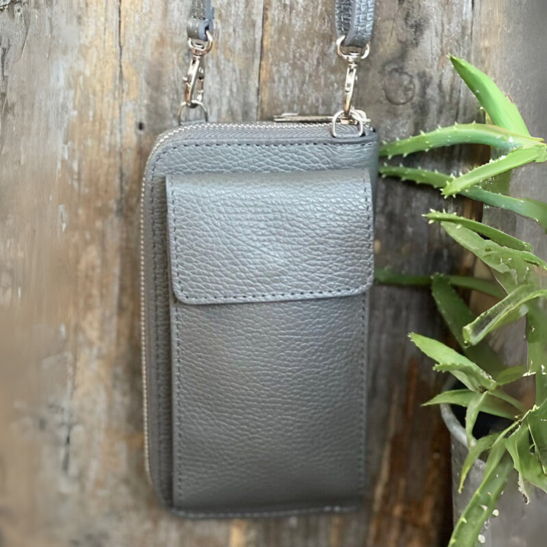 Genuine Leather Shoulder Bag for Mobile Phones