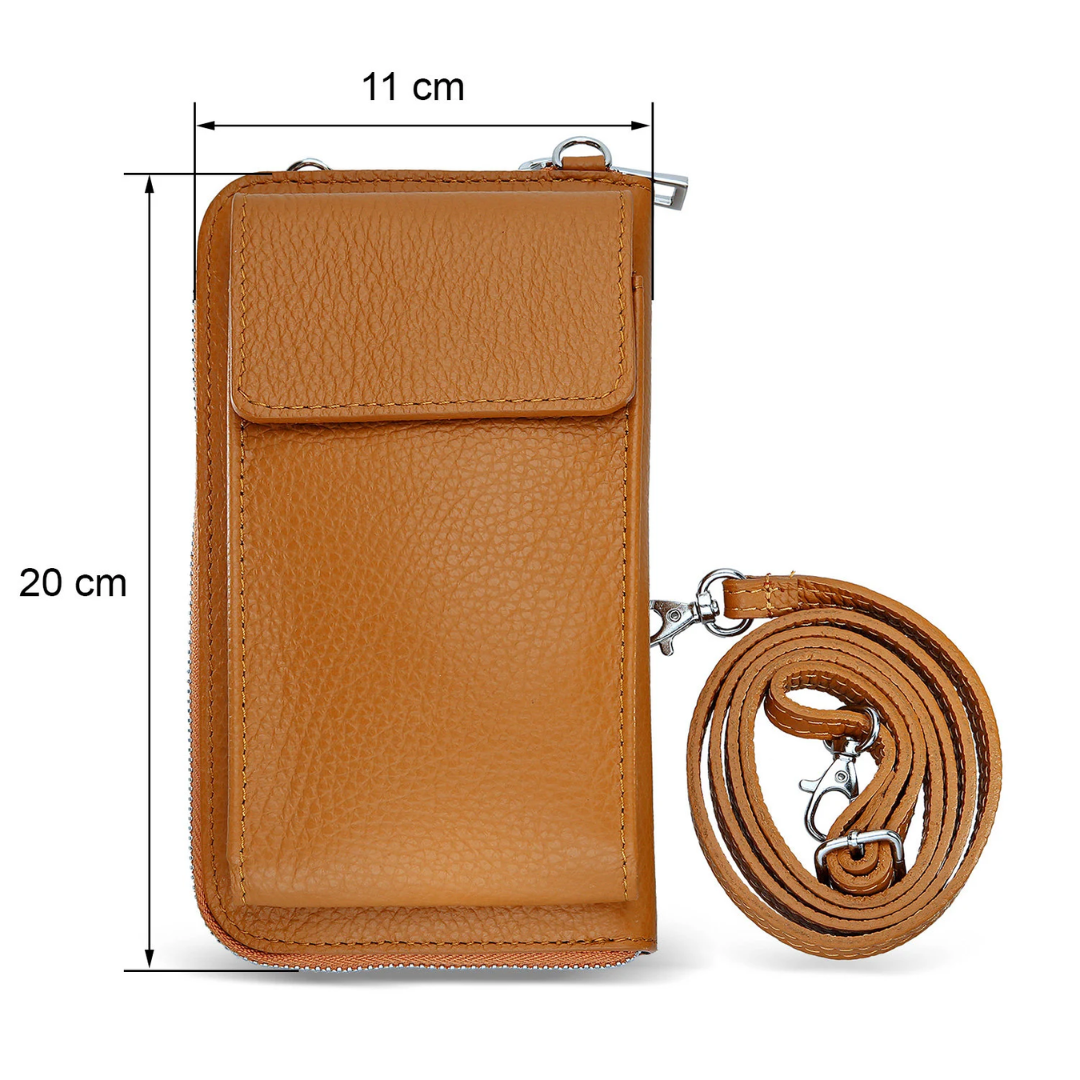 Genuine Leather Shoulder Bag for Mobile Phones
