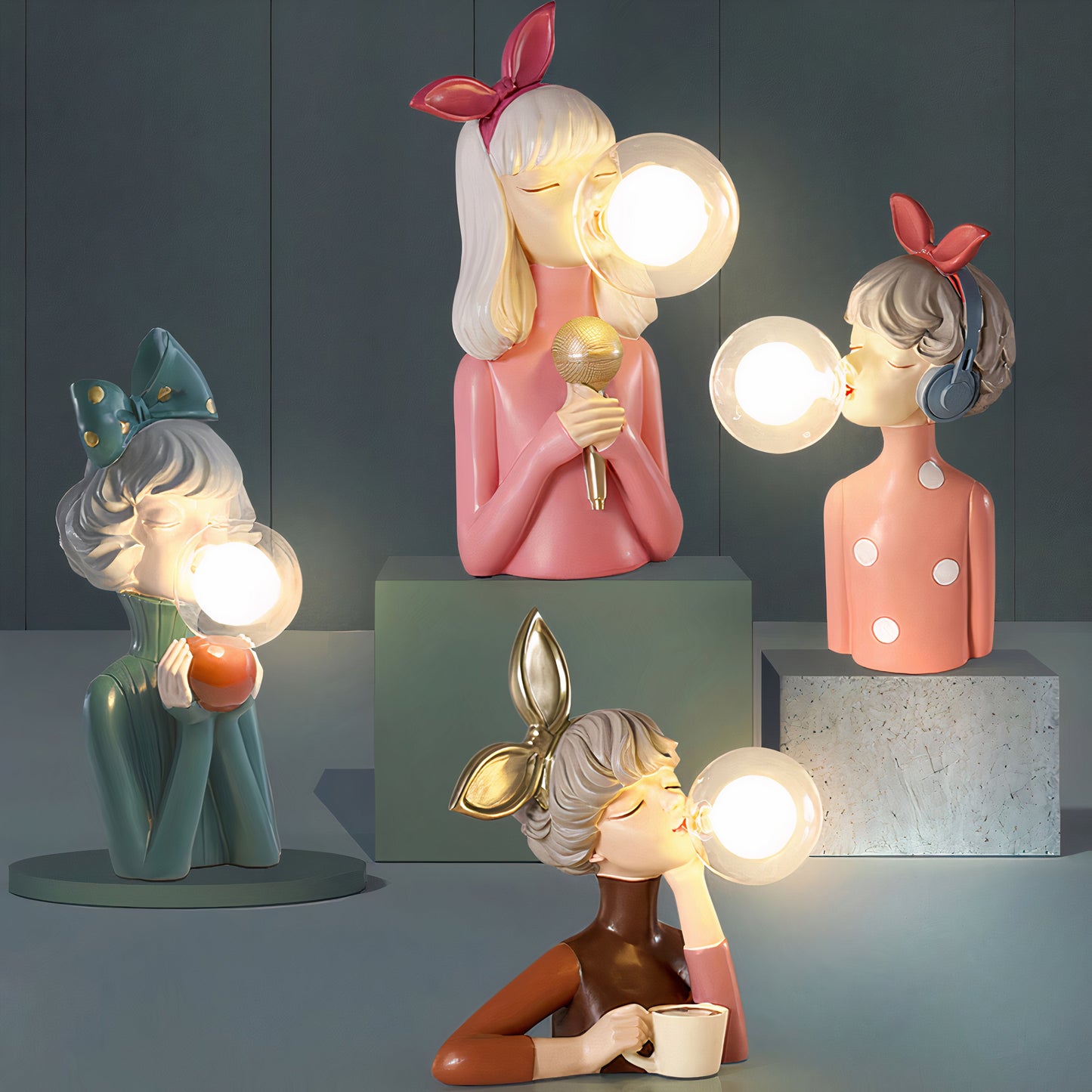 Luxe Handcrafted Wood Table Lamp with Soft Fabric Shade