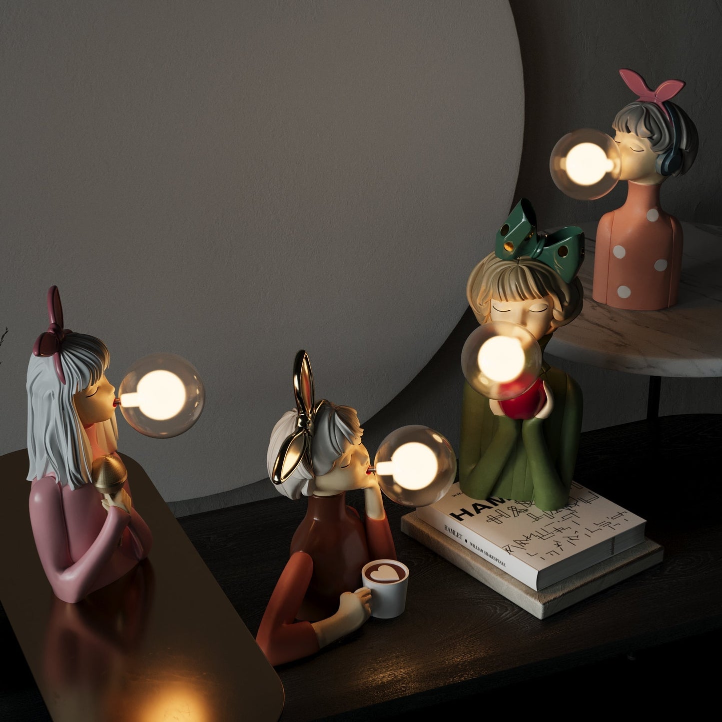 Luxe Handcrafted Wood Table Lamp with Soft Fabric Shade