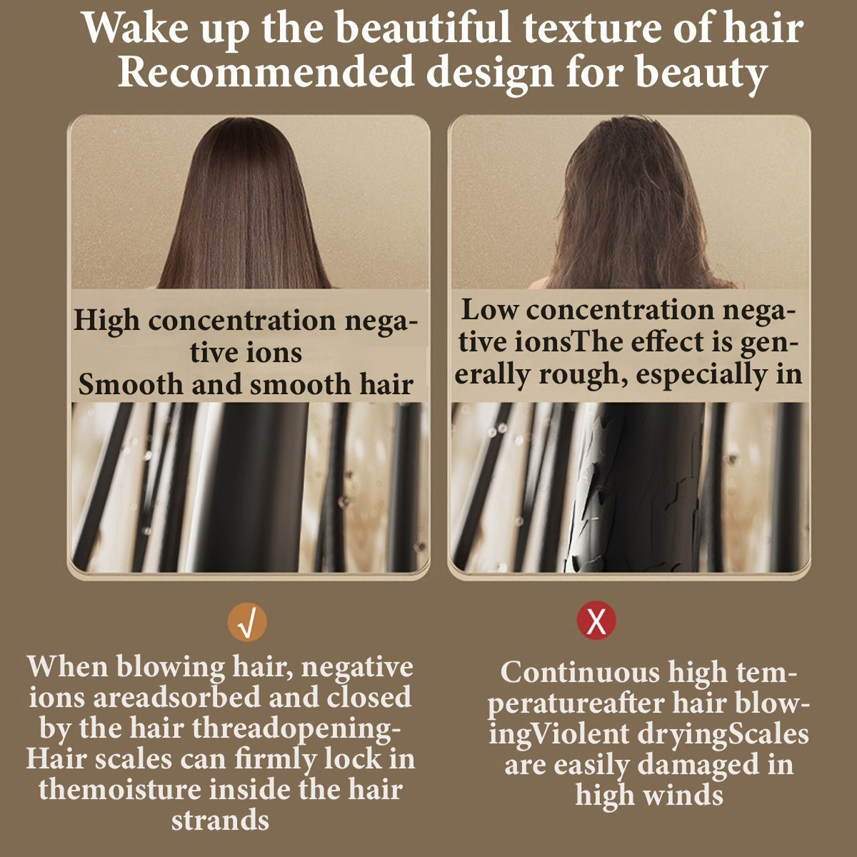 Professional 1900W Hair Dryer with Quick-Drying Nozzle