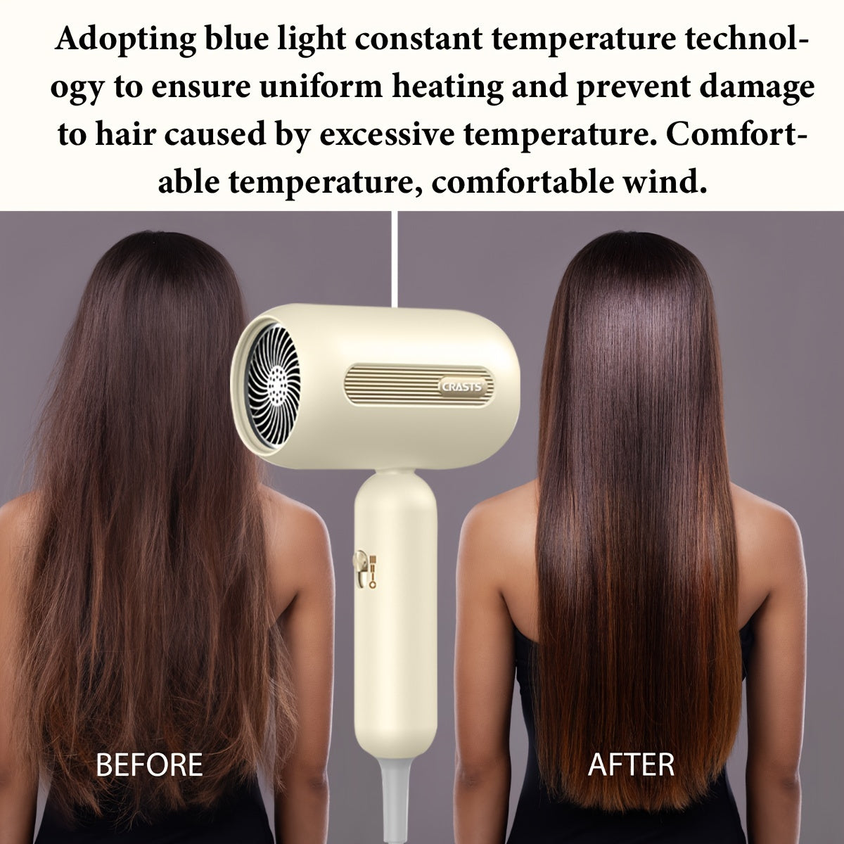 Professional 1900W Hair Dryer with Quick-Drying Nozzle