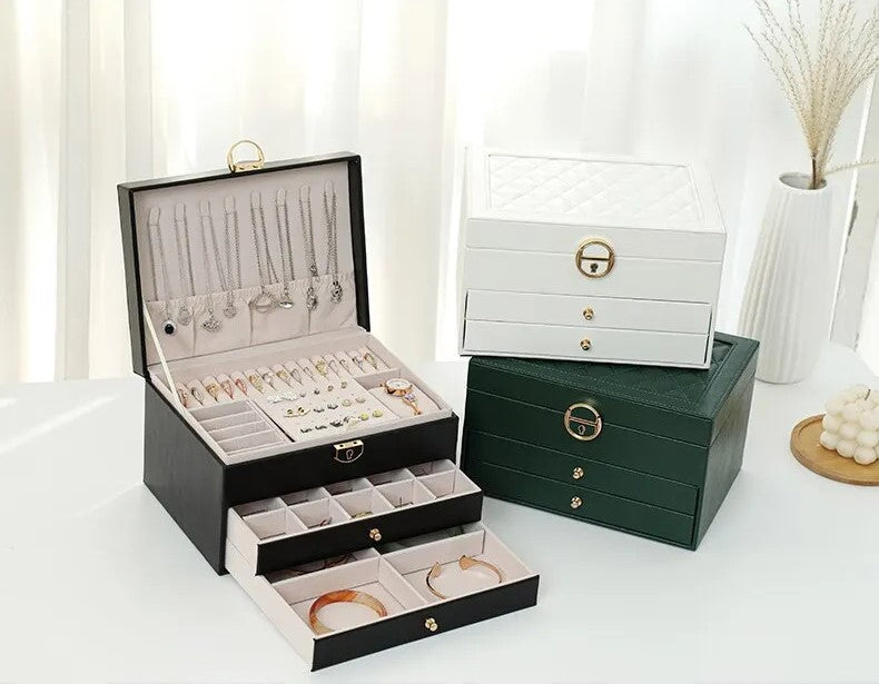 Elegant Jewelry Box with Multiple Layers for Organized Storage