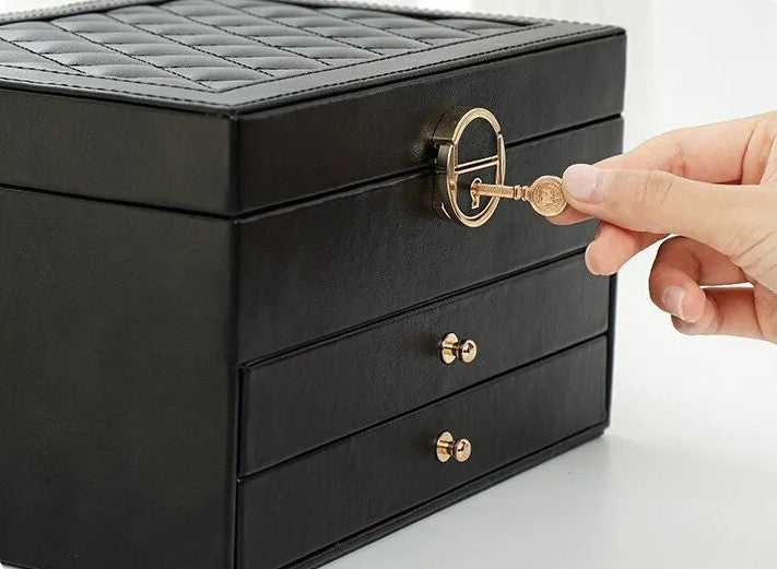 Elegant Jewelry Box with Multiple Layers for Organized Storage