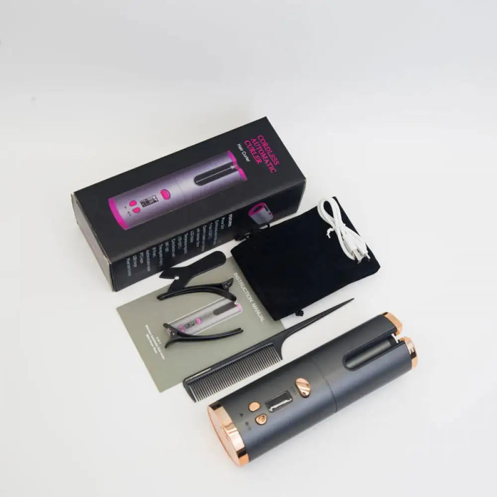 Wireless Curling Iron with Ionic Shine and Automatic Curling