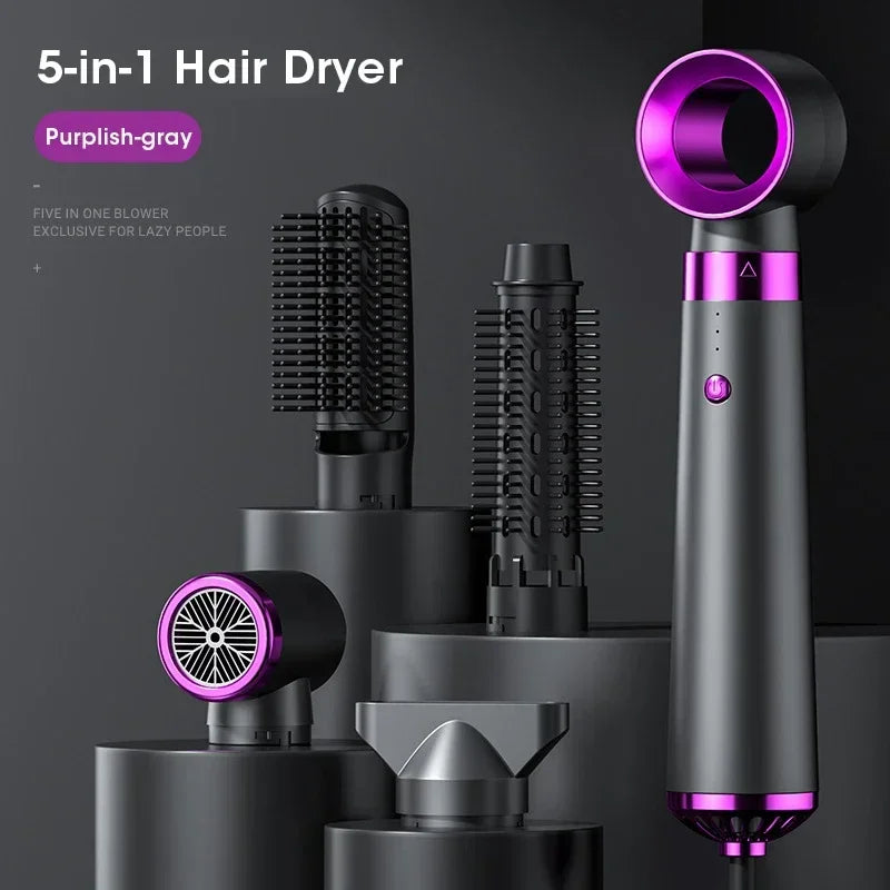 5-in-1 Hot Air Brush Hair Dryer, Straightener & Curler