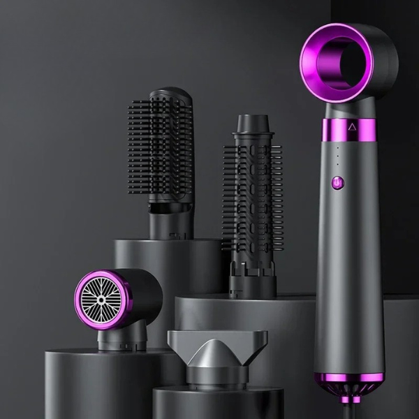 5-in-1 Hot Air Brush Hair Dryer, Straightener & Curler
