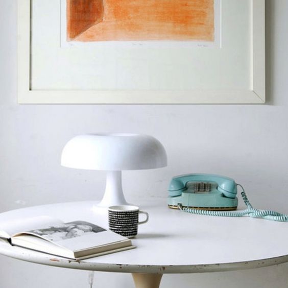 Portable Mushroom Table Lamp - Elegant LED Design in Orange and White
