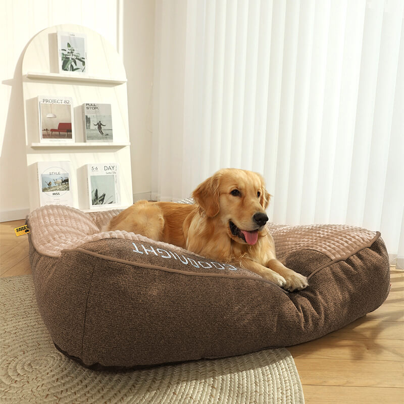 Orthopedic Memory Foam Dog Bed with Raised Headrest Support