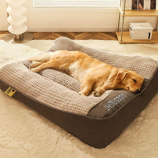 Orthopedic Memory Foam Dog Bed with Raised Headrest Support