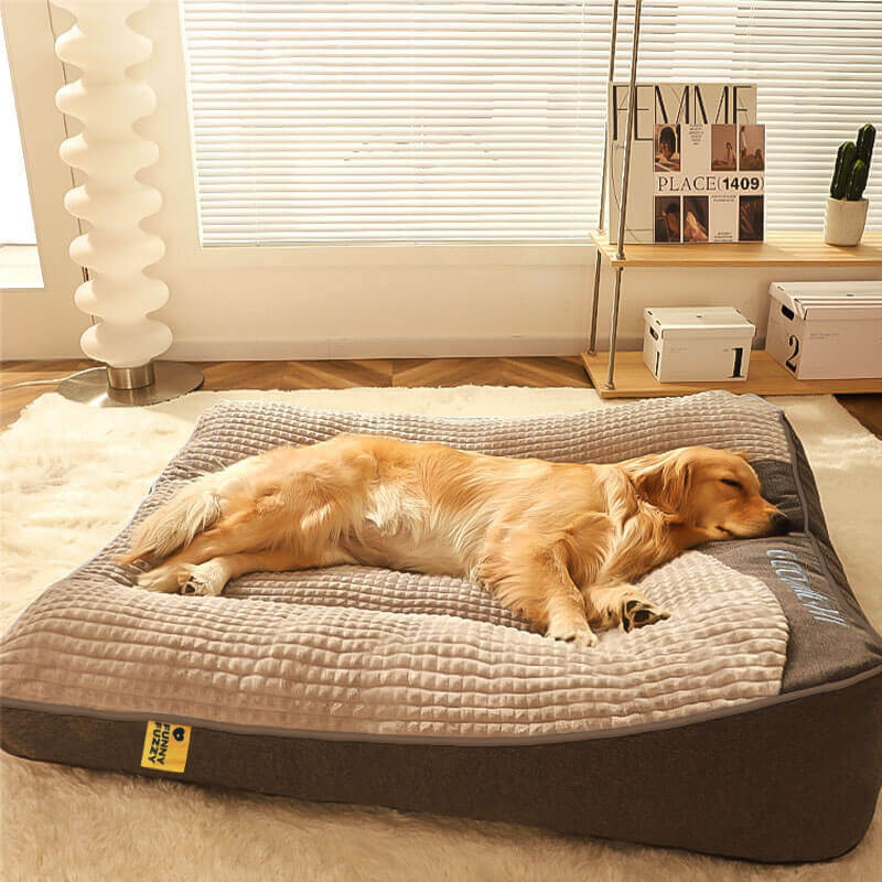 Orthopedic Memory Foam Dog Bed with Raised Headrest Support