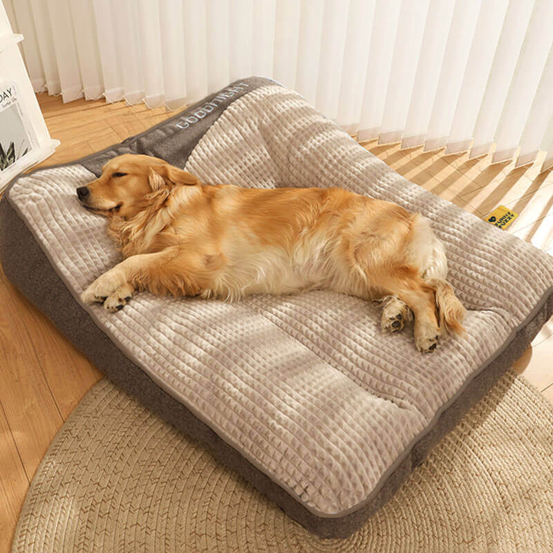 Orthopedic Memory Foam Dog Bed with Raised Headrest Support