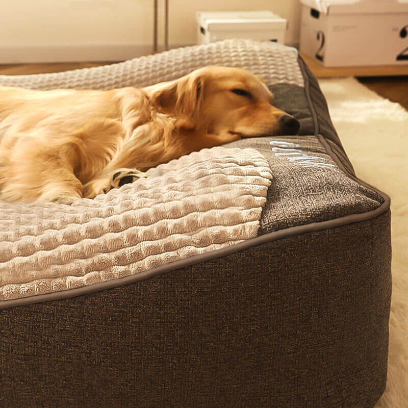 Orthopedic Memory Foam Dog Bed with Raised Headrest Support