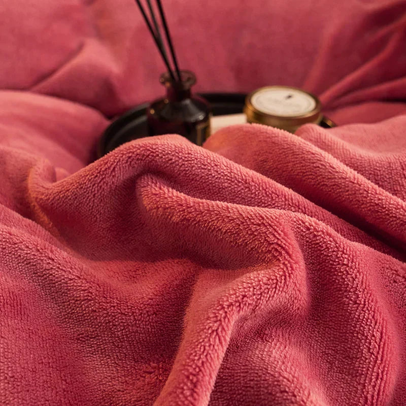 Plush Velvet Fleece Duvet Cover Set for Queen and King Size Beds