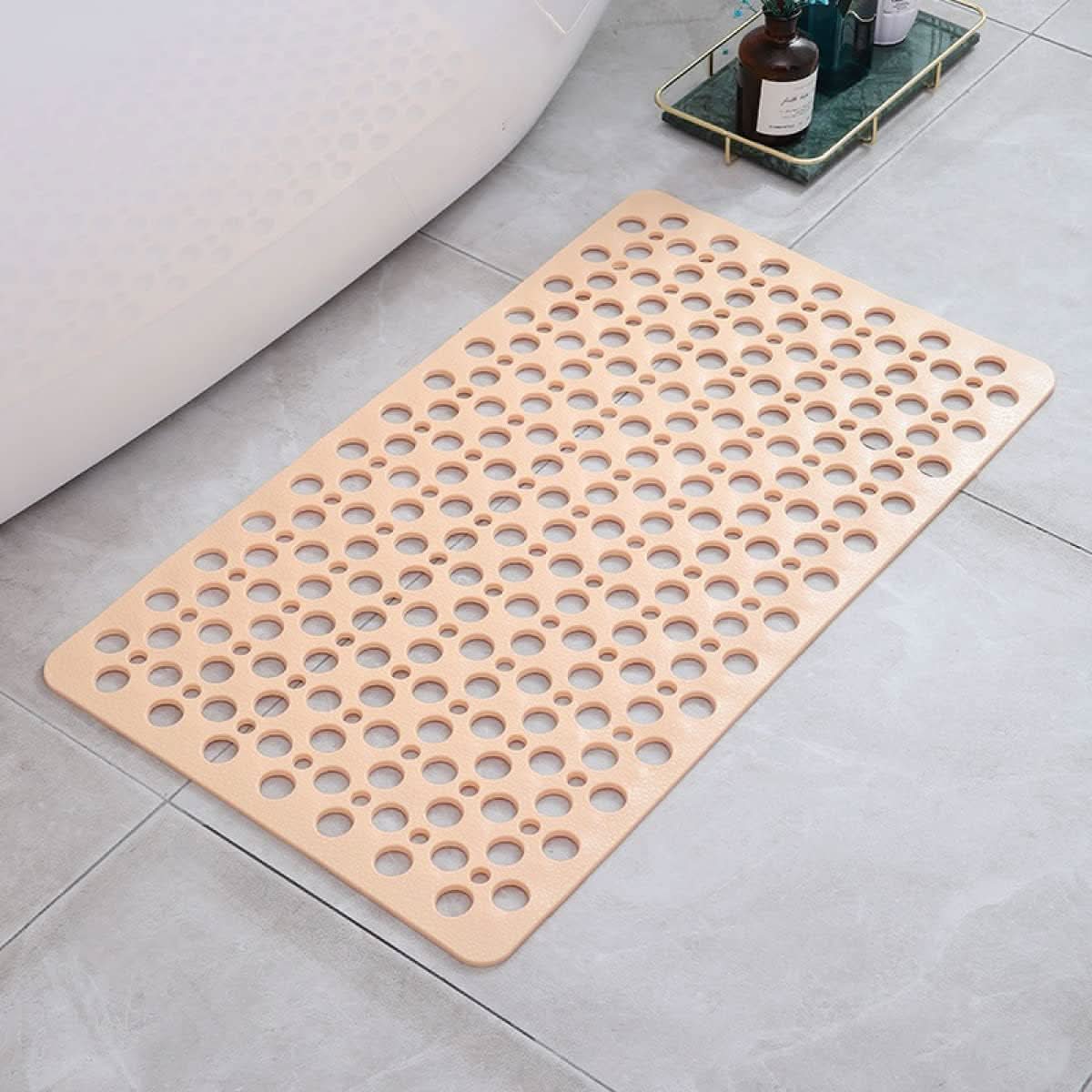 Non-Slip PVC Shower Mat with Suction Cups and Quick-Drain Design