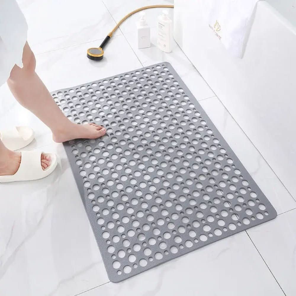 Non-Slip PVC Shower Mat with Suction Cups and Quick-Drain Design