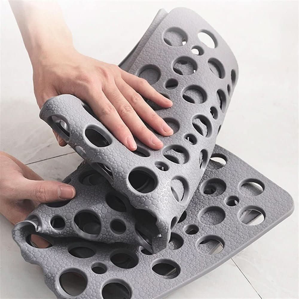 Non-Slip PVC Shower Mat with Suction Cups and Quick-Drain Design