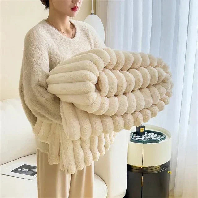 Luxury Heated Rabbit Plush Blanket