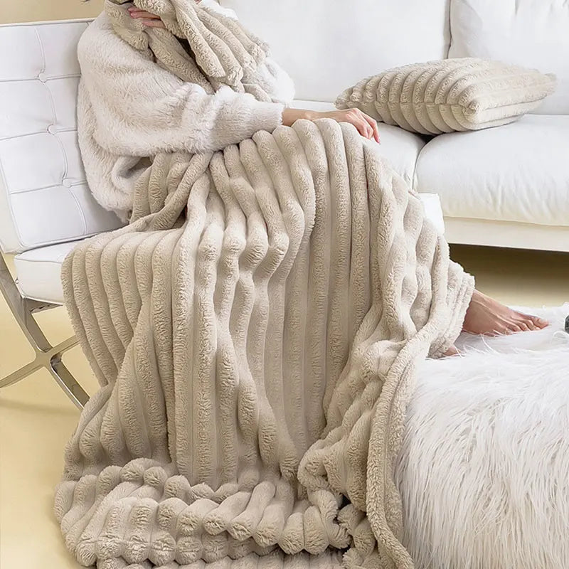 Luxury Heated Rabbit Plush Blanket