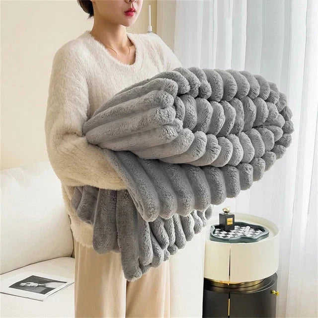 Luxury Heated Rabbit Plush Blanket