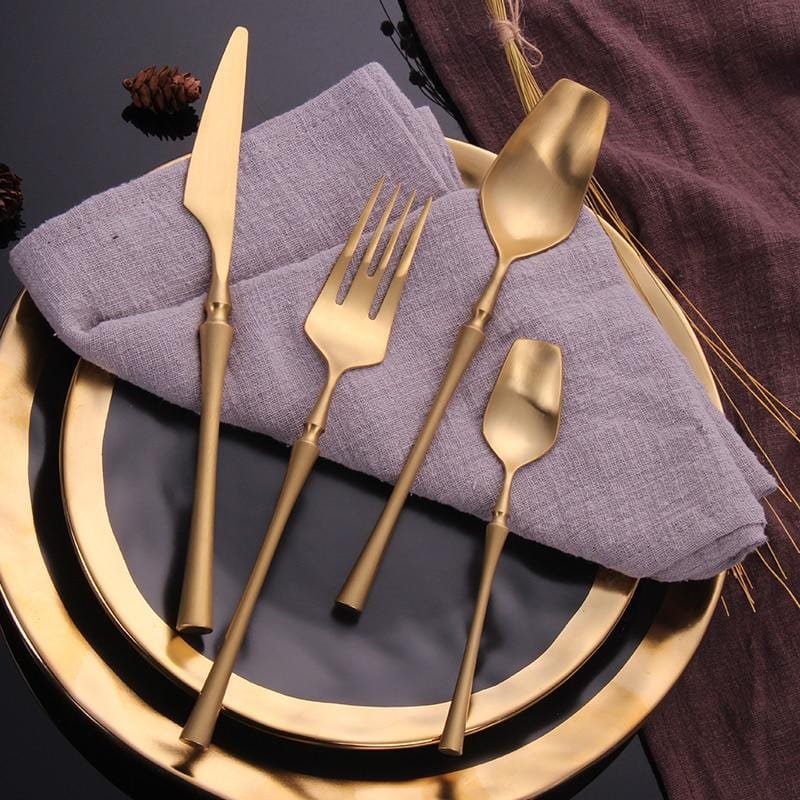 Luxurious Gold Cutlery Dining Set