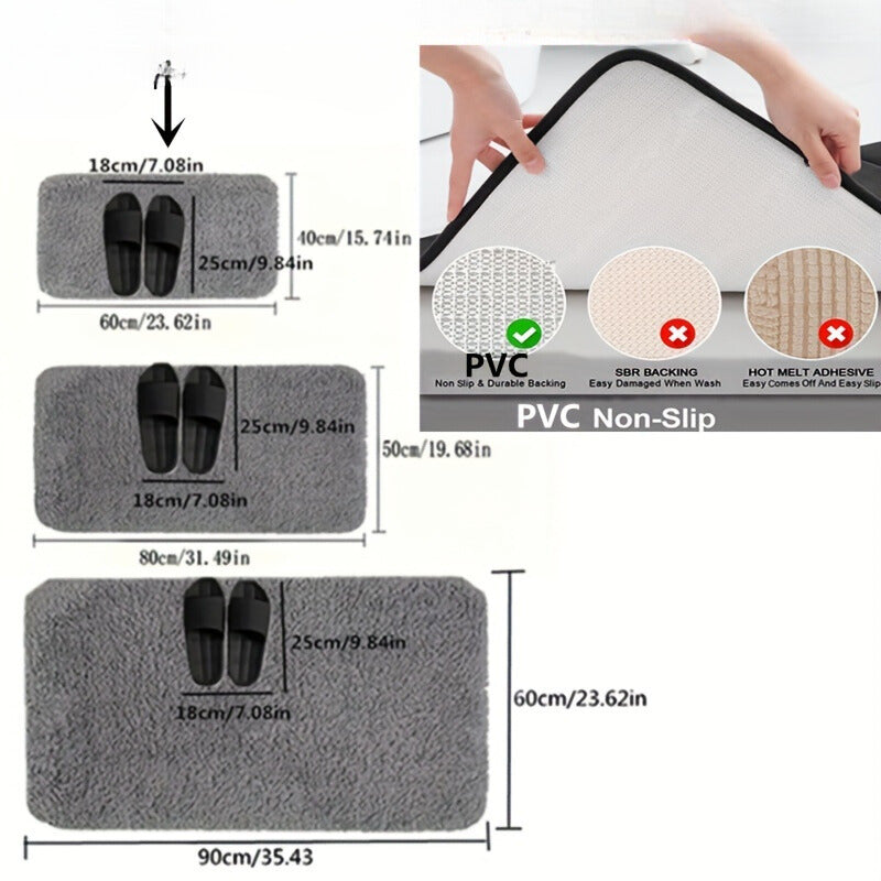 Luxury Soft Non-Slip Bath Mat with Geometric Pattern