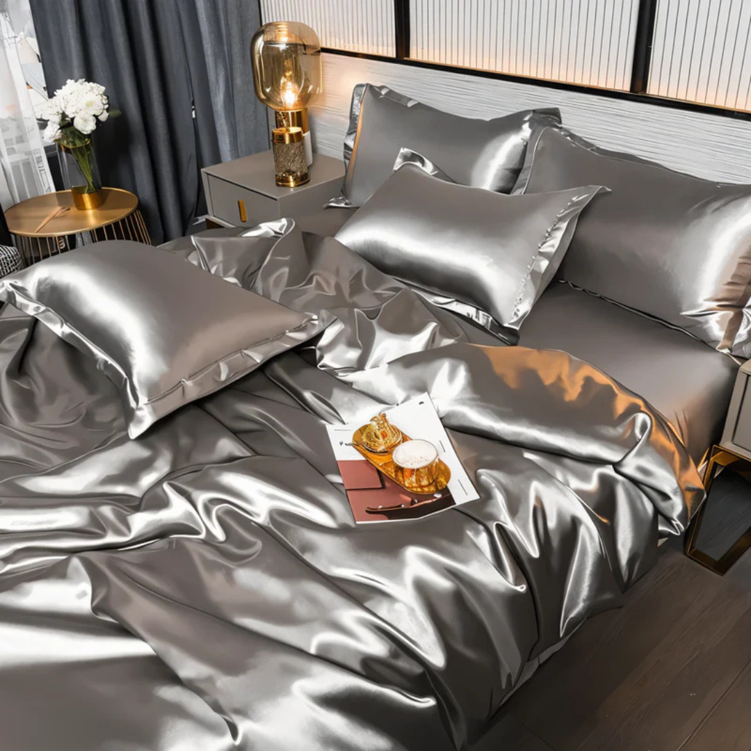 Silk Satin Duvet Cover Set with Pillowcases