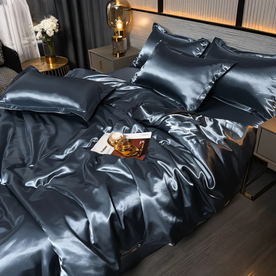 Silk Satin Duvet Cover Set with Pillowcases