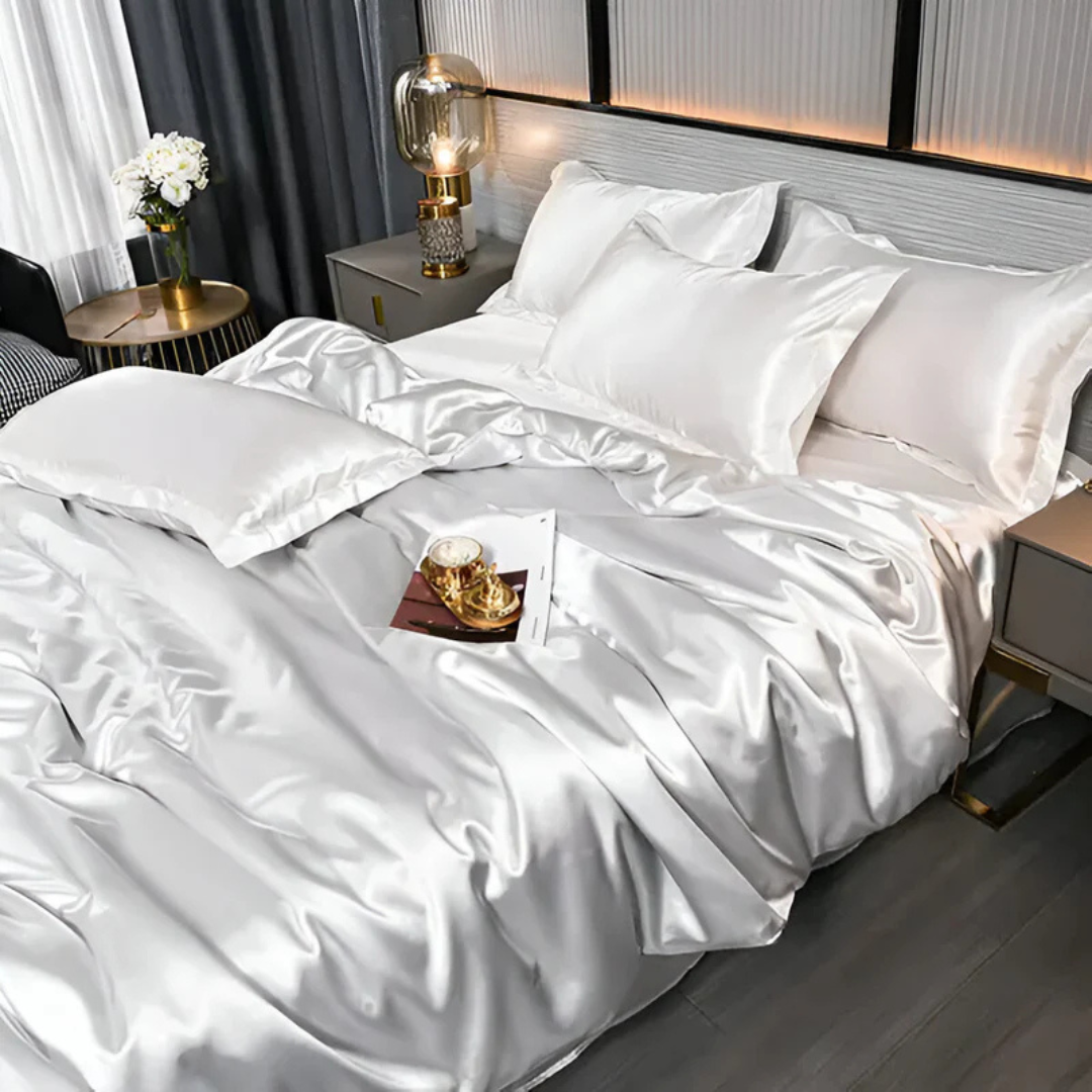 Silk Satin Duvet Cover Set with Pillowcases