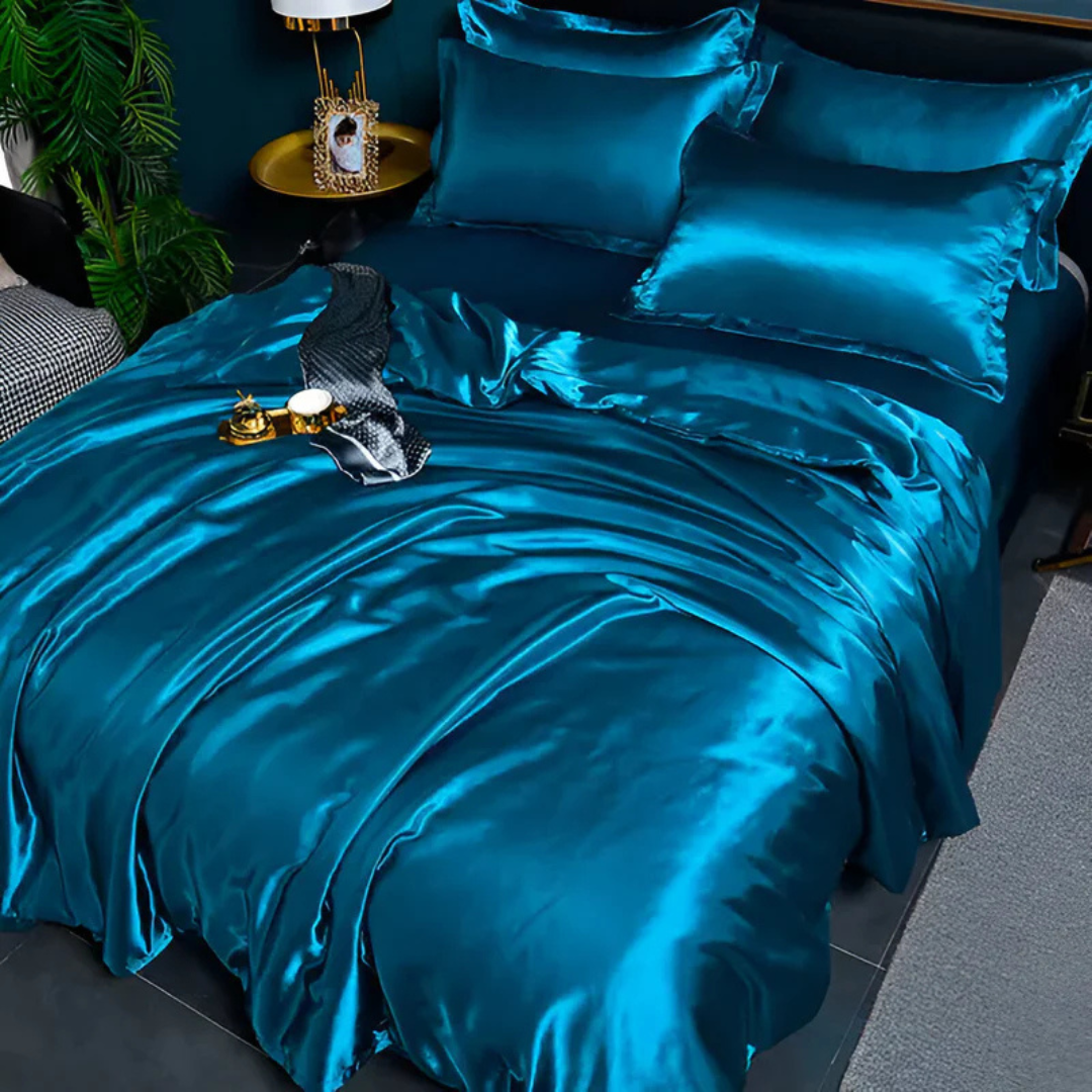 Silk Satin Duvet Cover Set with Pillowcases
