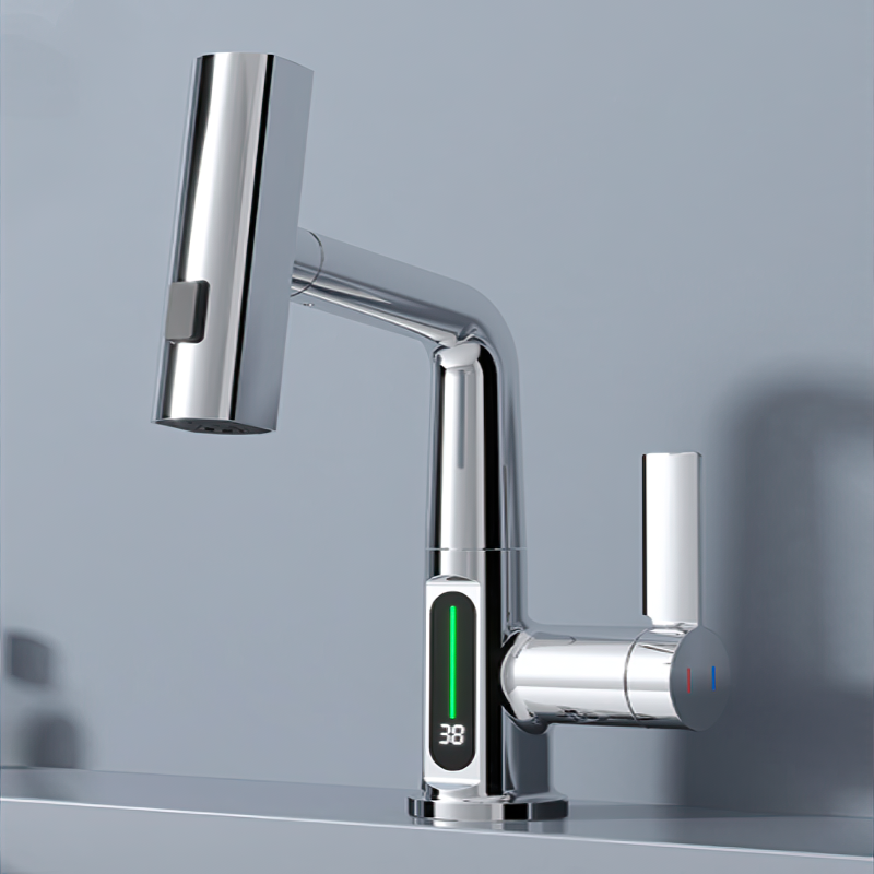 Smart Faucet with LED Temperature Display and 360° Swivel
