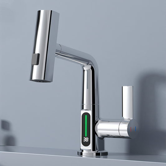 Intelligent Pull-Out Kitchen Faucet with LED Temperature Display