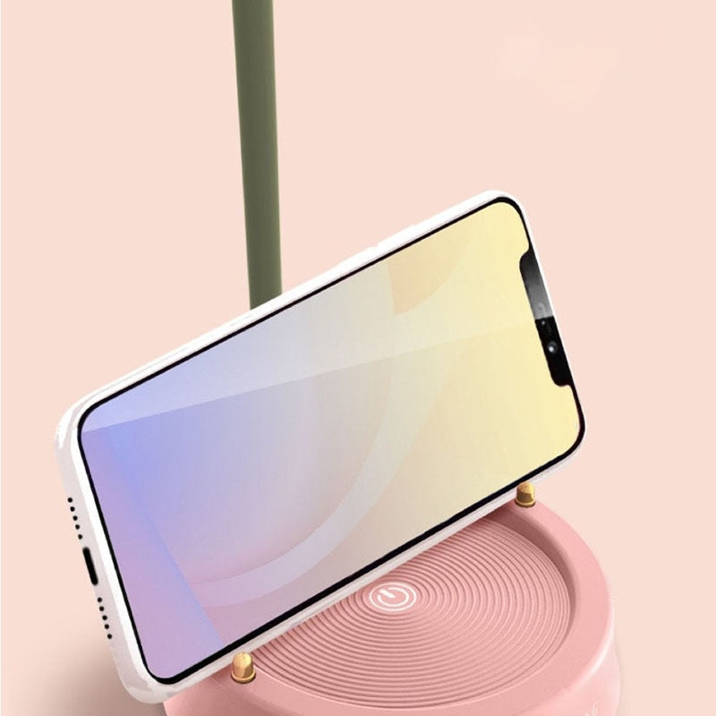 Touch-Sensitive LED Desk Lamp with Flower Petal Shade