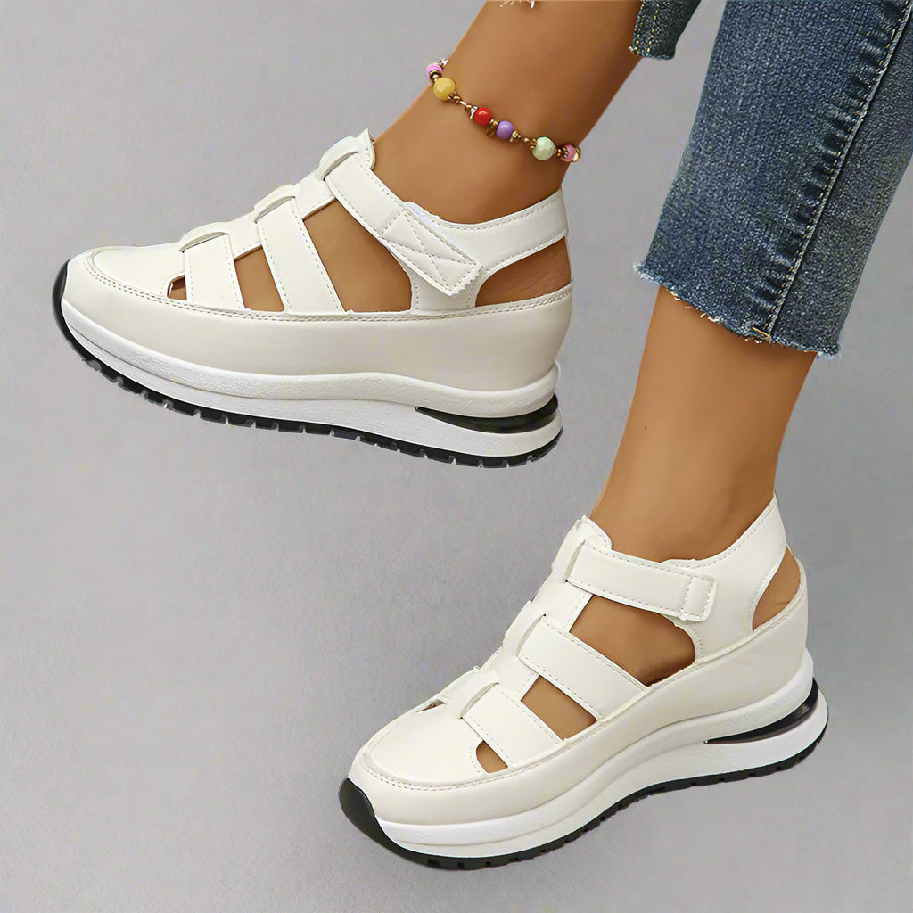 Breathable Cutout Platform Sneakers for Women