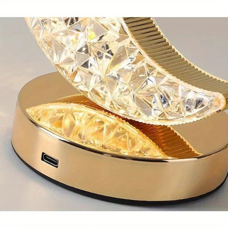 Dimmable Crystal Table Lamp with Adjustable Lighting
