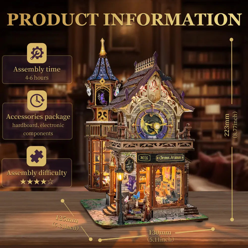 Glowing Miniature Clock Tower Model