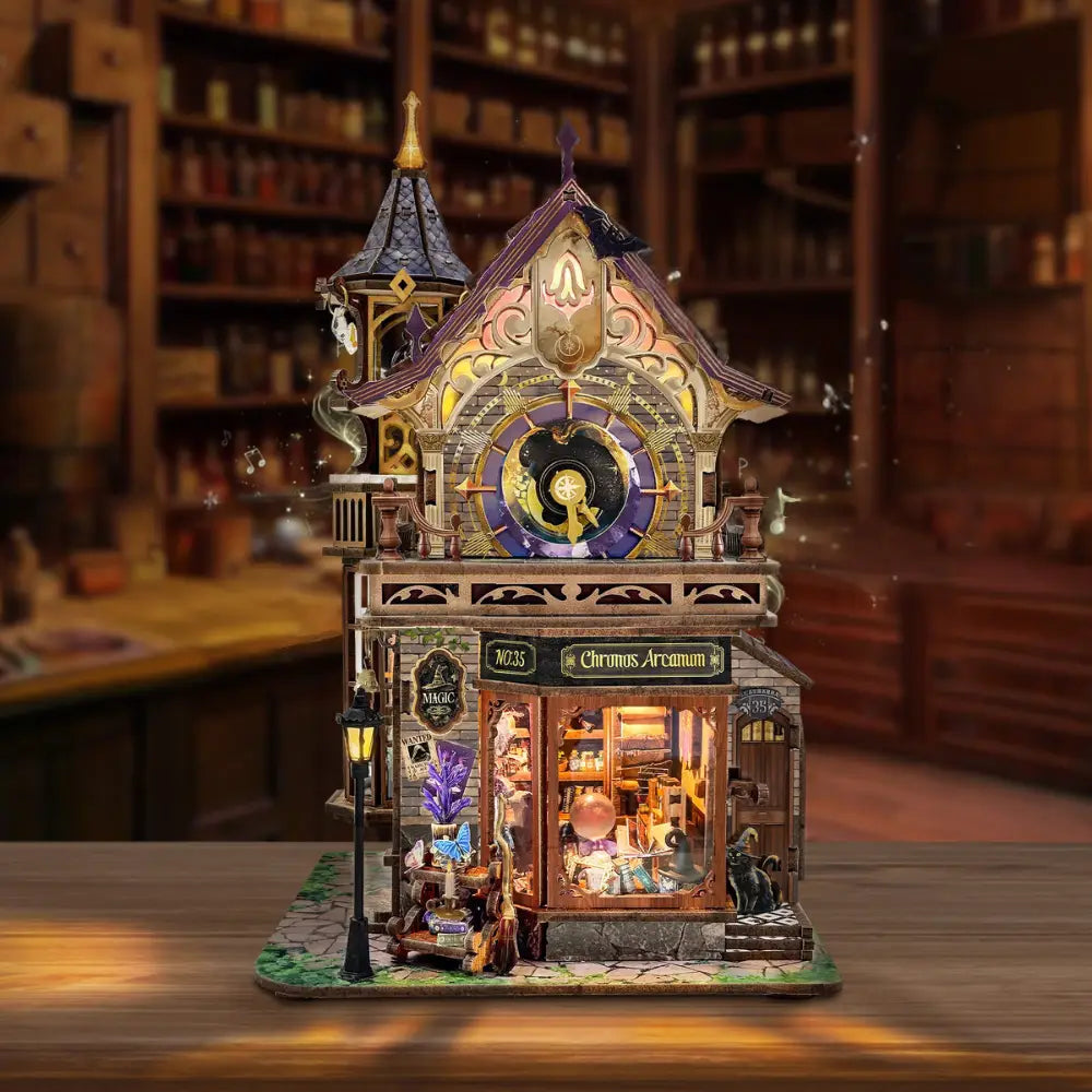 Glowing Miniature Clock Tower Model