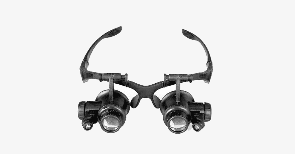 Hands-Free Magnifying Glass with LED Lights and Adjustable Lens