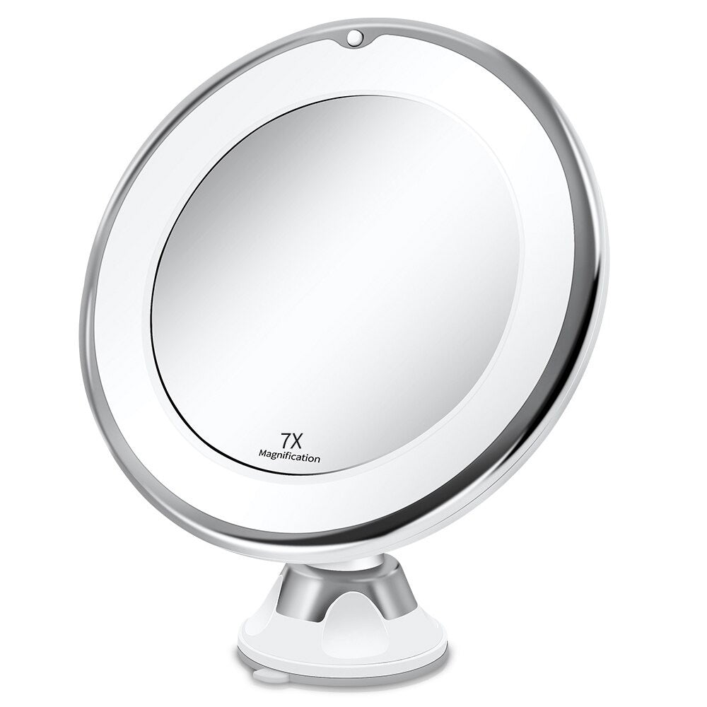 LED Makeup Mirror with Magnification and Integrated Lighting