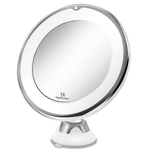 LED Makeup Mirror with Magnification and Integrated Lighting