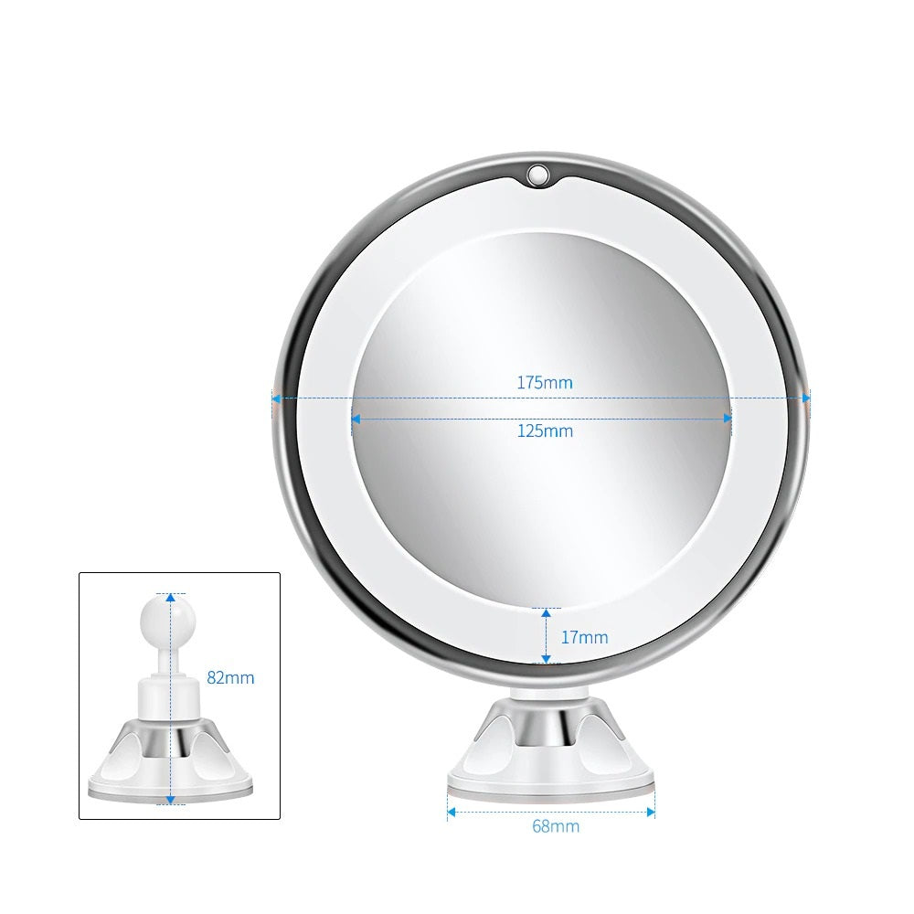 LED Makeup Mirror with Magnification and Integrated Lighting