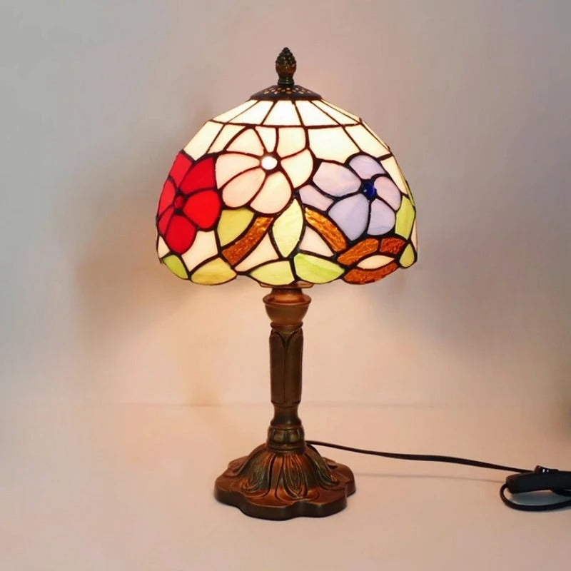 Baroque Vintage LED Table Lamp with Tiffany Glass