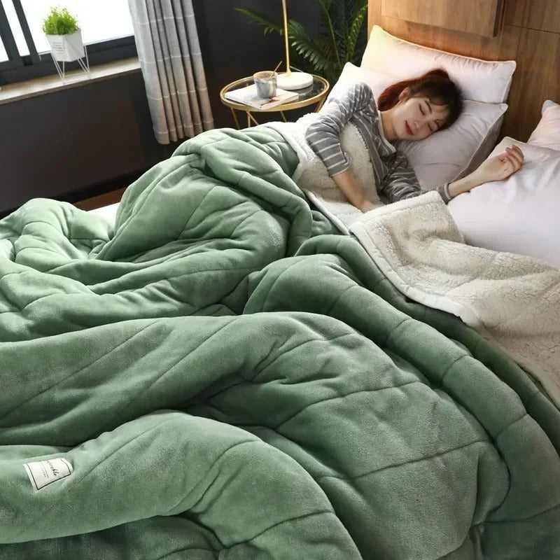 Coral Fleece Flannel Throw Blanket for Autumn Winter
