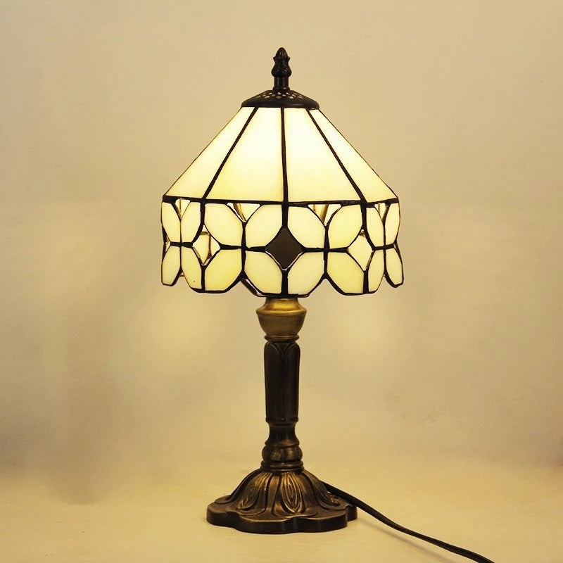 Vintage Tiffany Glass LED Table Lamp
